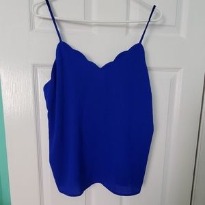 Scalloped Blue Top